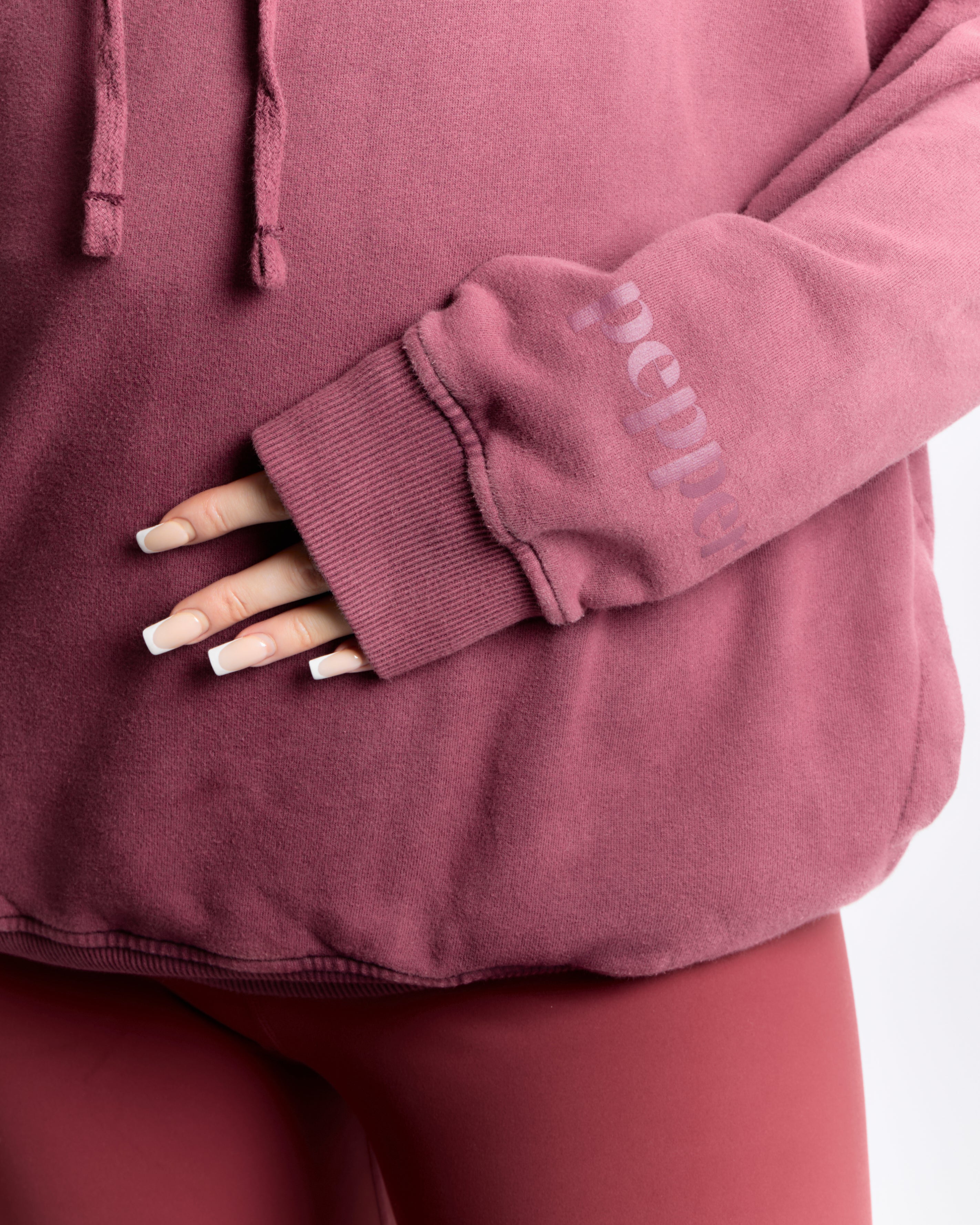 Acid Wash Core Hoodie - Cherry