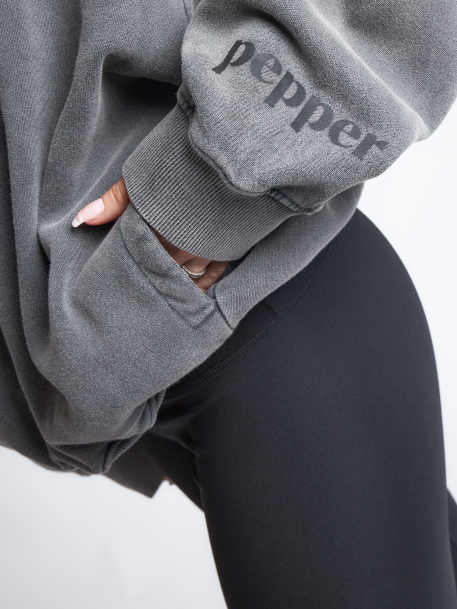 Pepper Girls Club Acid Wash Core Hoodie - Black