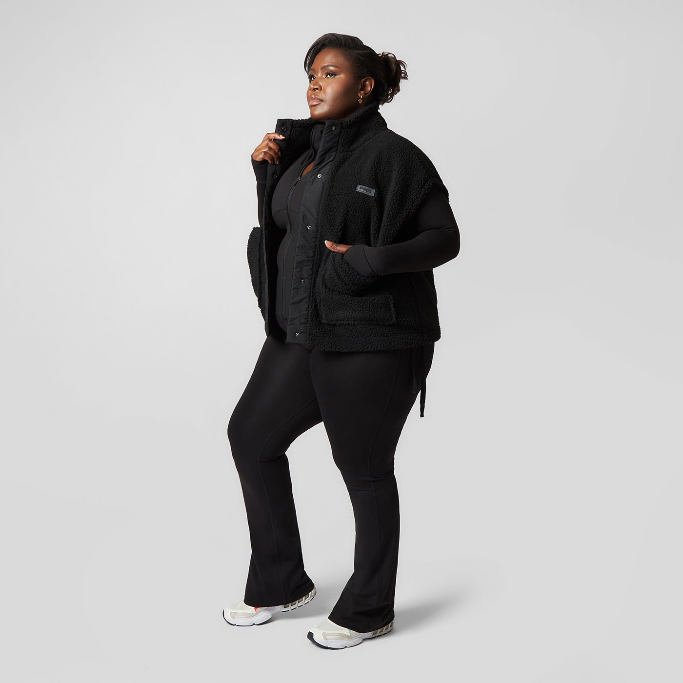 Pepper Girls Club Borg Fleece Gilet - Black