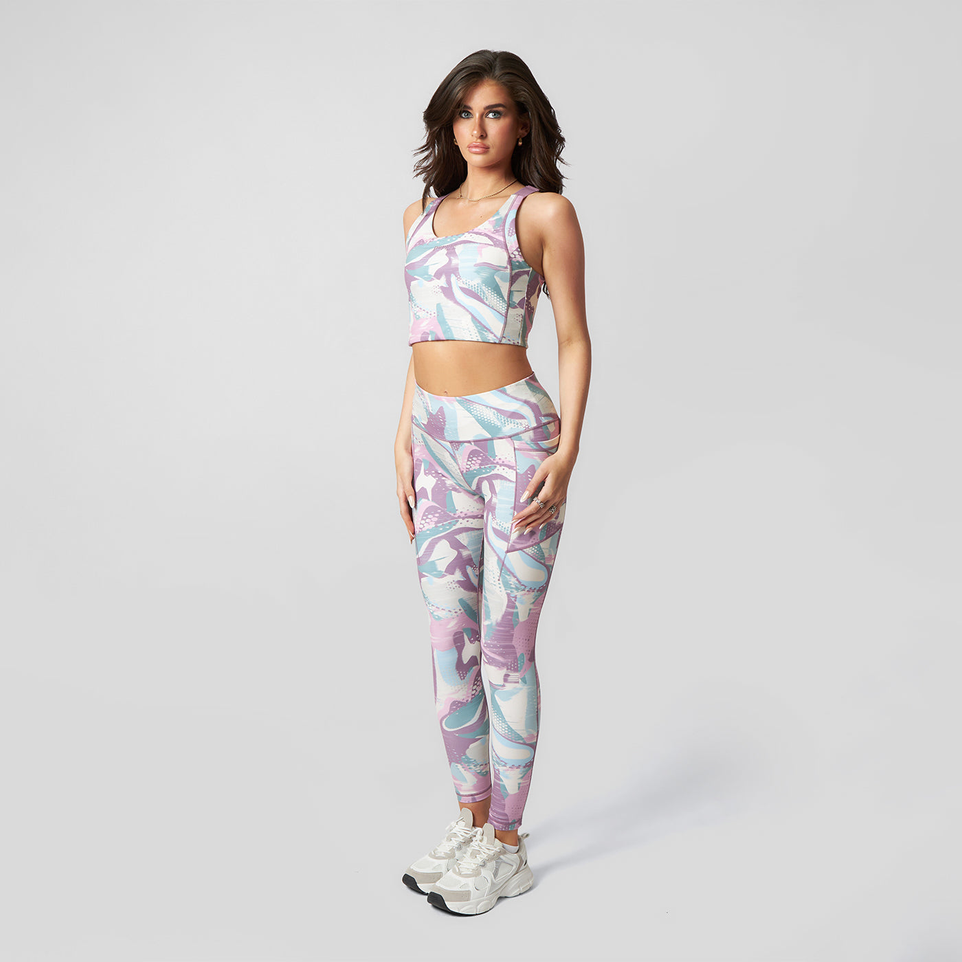 Pepper Girls Club High Impact Sports Bra - Pastel Camo