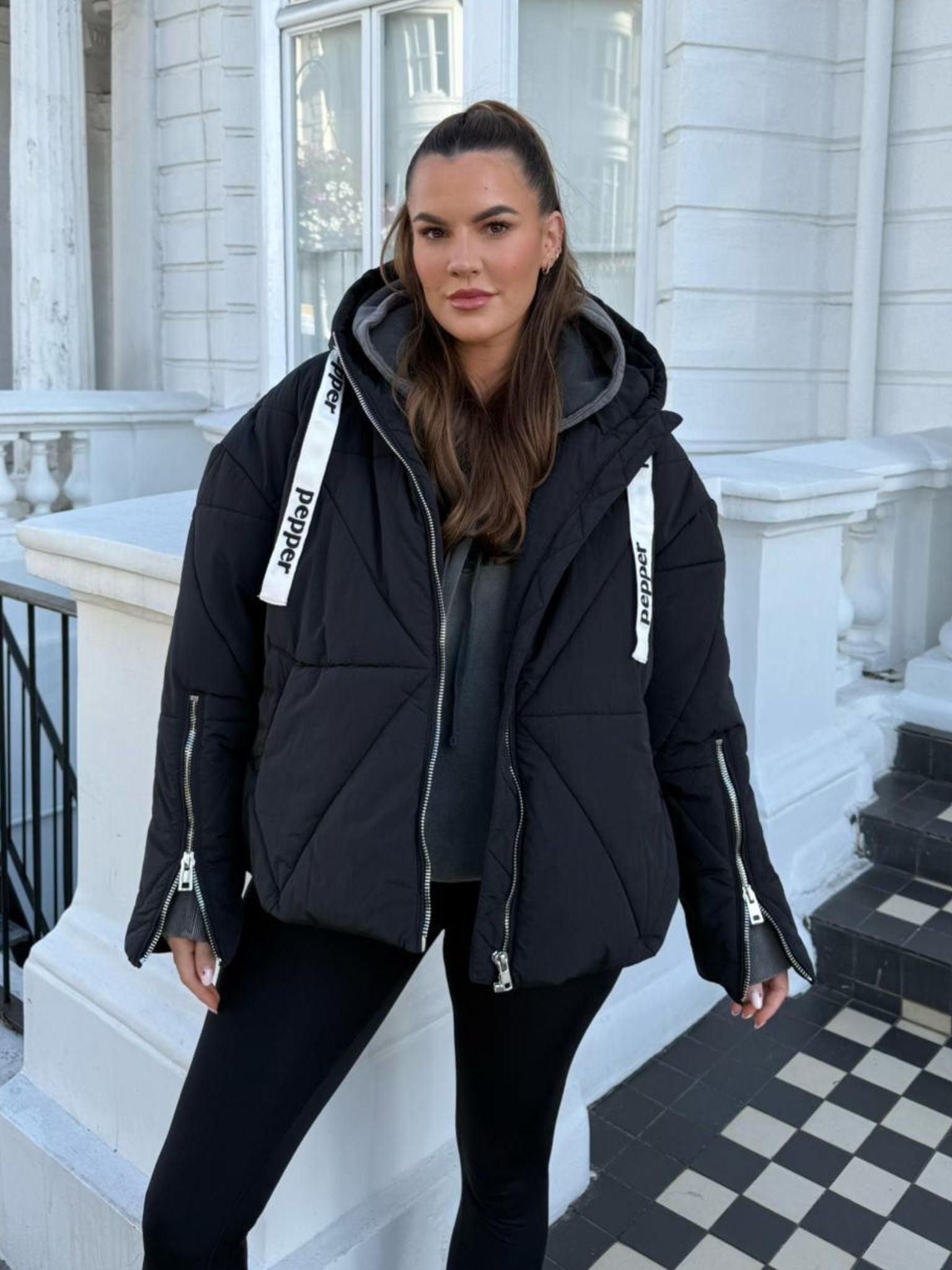 Quilted Puffer Jacket Black