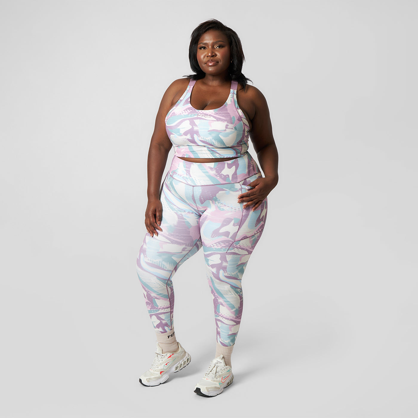 Pepper Girls Club Sculpting High Waisted Leggings - Pastel Camo