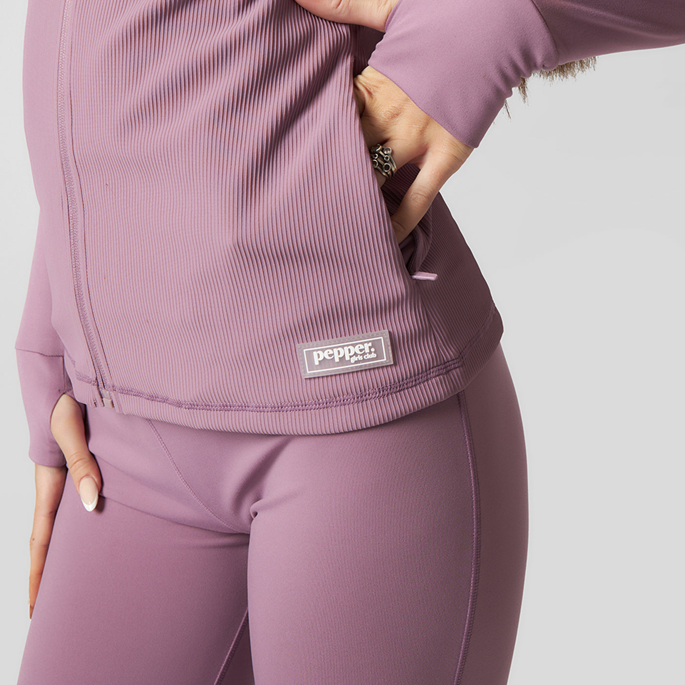 Pepper Girls Club Long Sleeved Zip Up - Grape