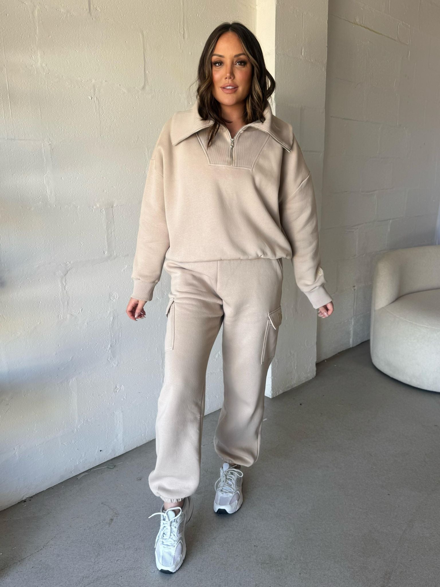 Pepper Girls Club Core Cargo Joggers - Hazelnut