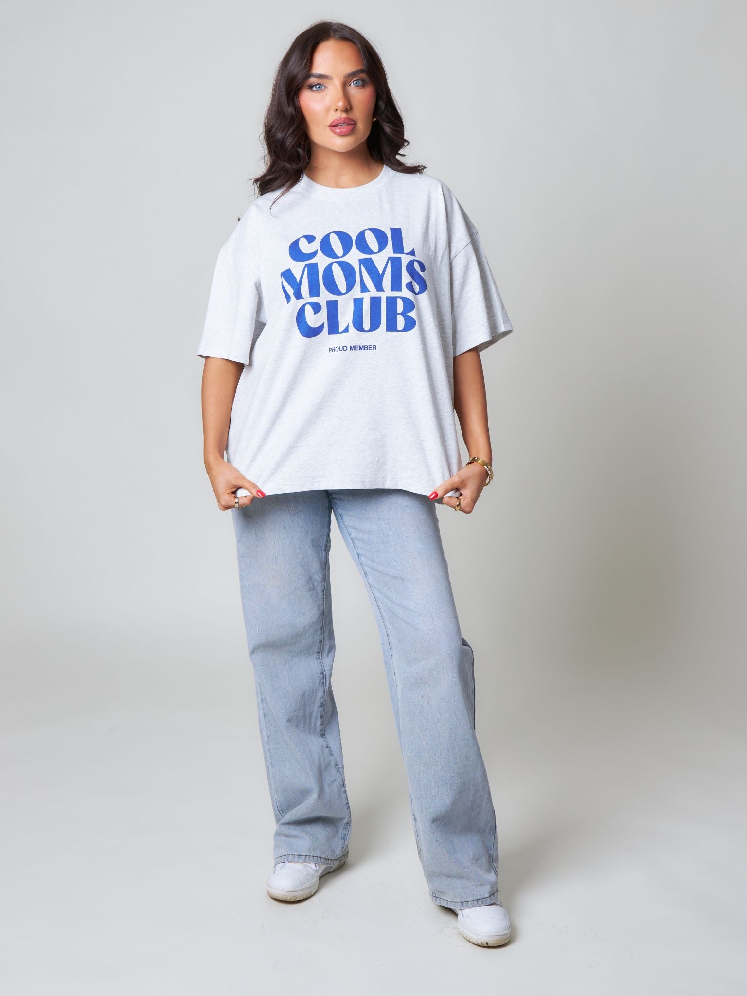 Pepper Girls Club Oversized T-Shirt - Grey Marl