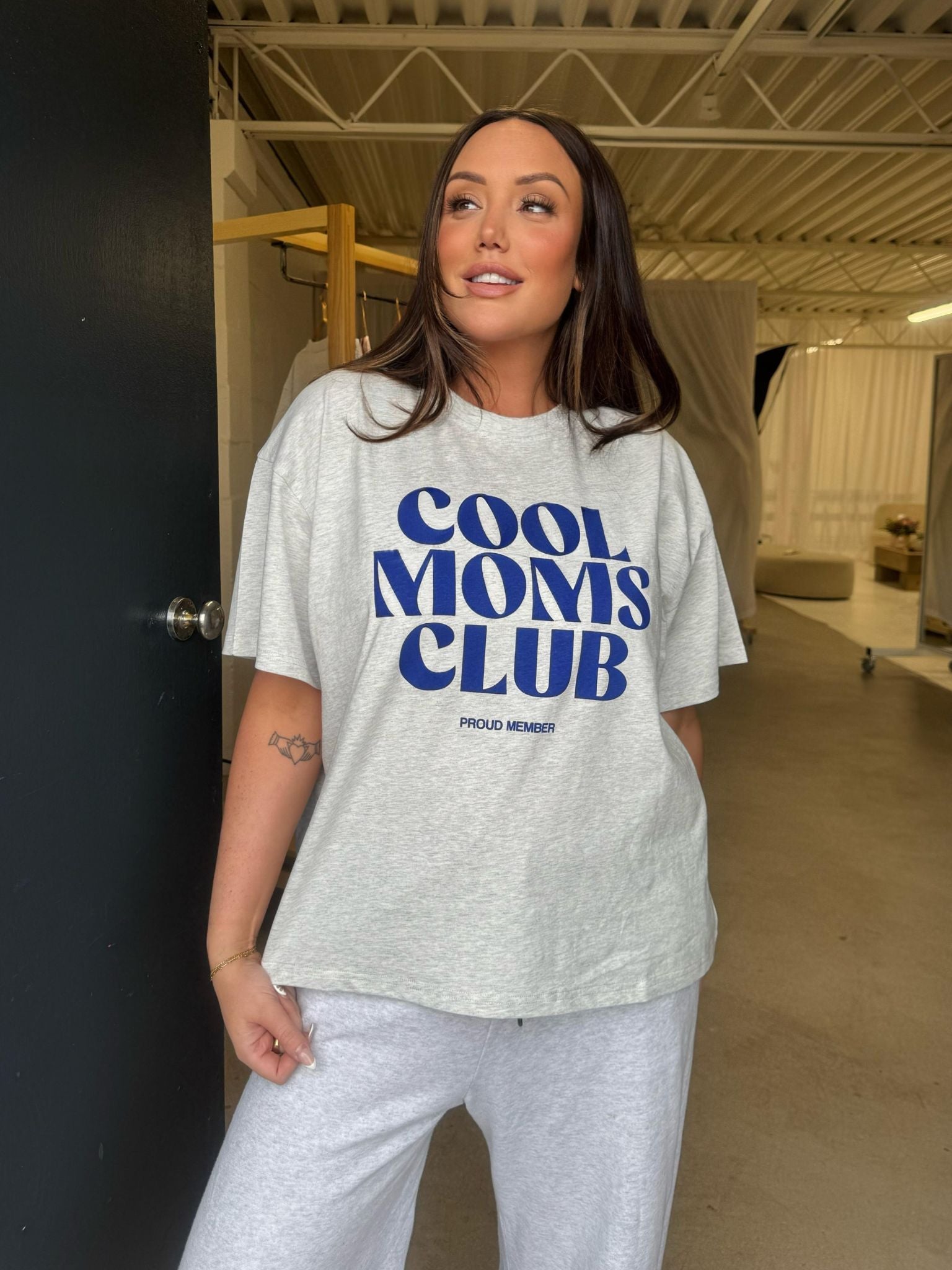 Pepper Girls Club Oversized T-Shirt - Grey Marl