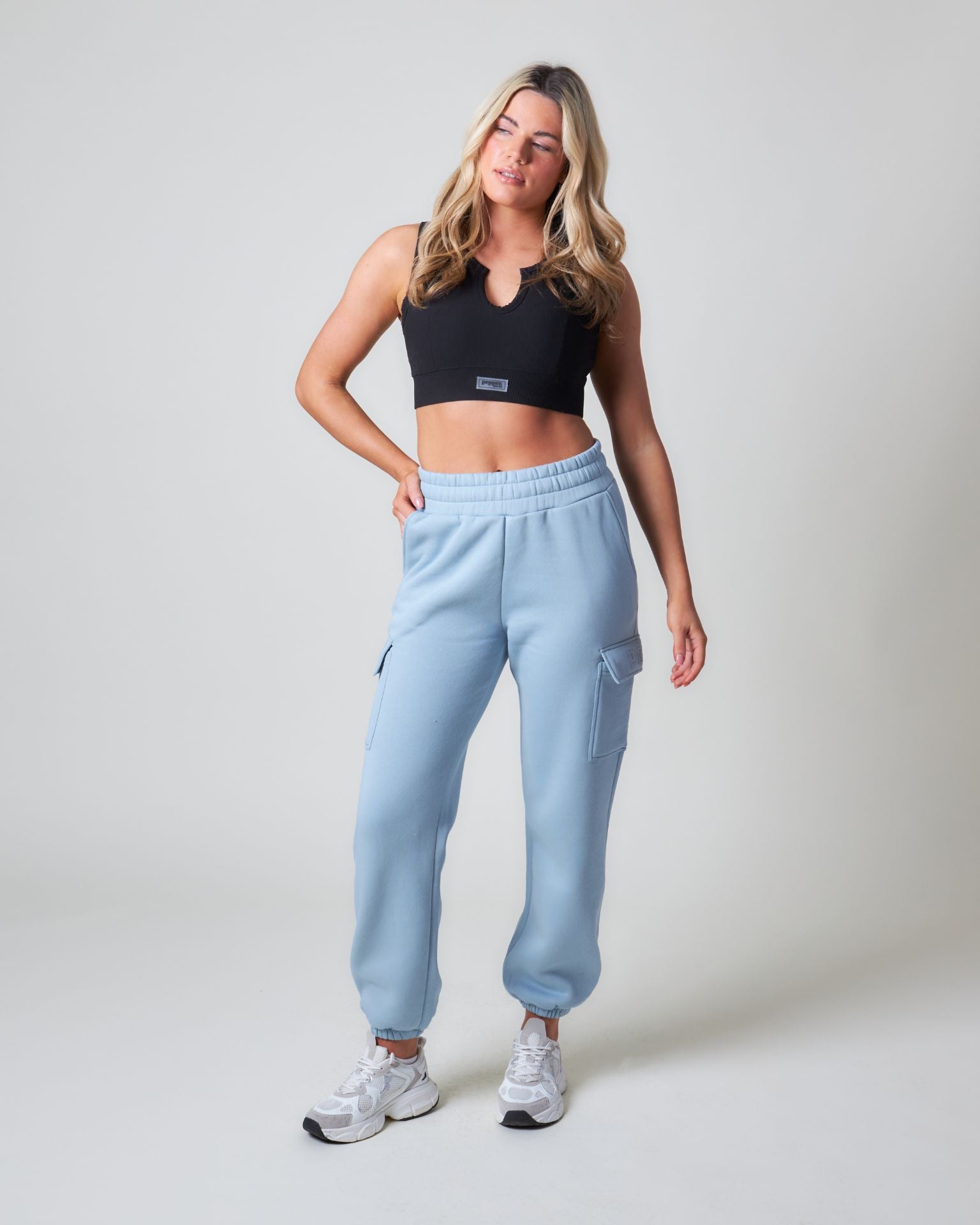 Pepper Girls Club Core Cargo Joggers - Dusty Blue