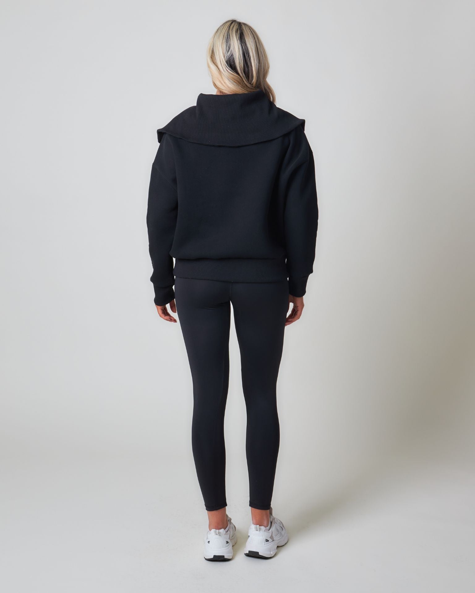 Pepper Girls Club Core Quarter Zip Sweater - Black