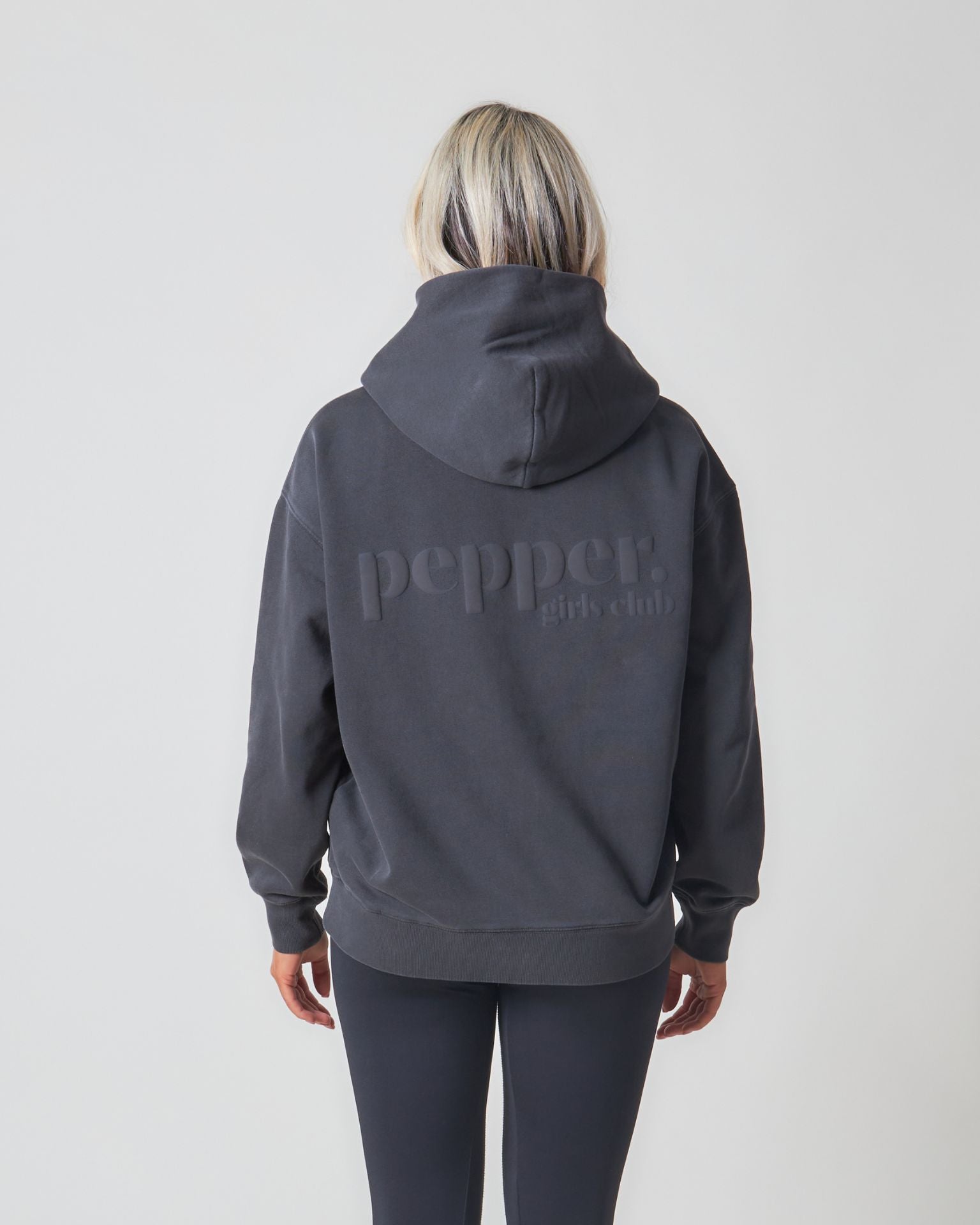 Pepper Girls Club Core Washed Full Zip Hoodie - Washed Black