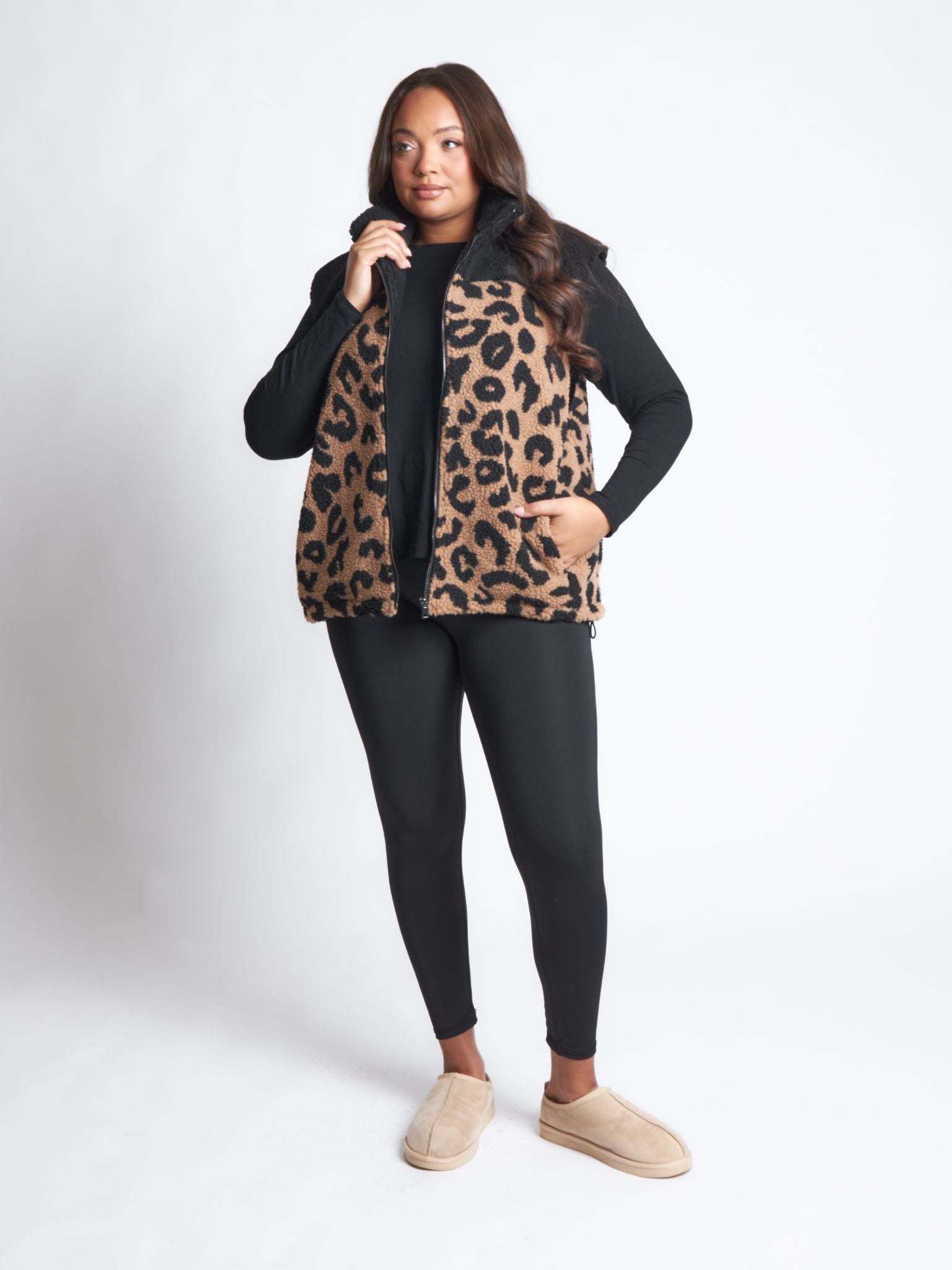 Pepper Girls Club Leopard Print Fleece Gilet