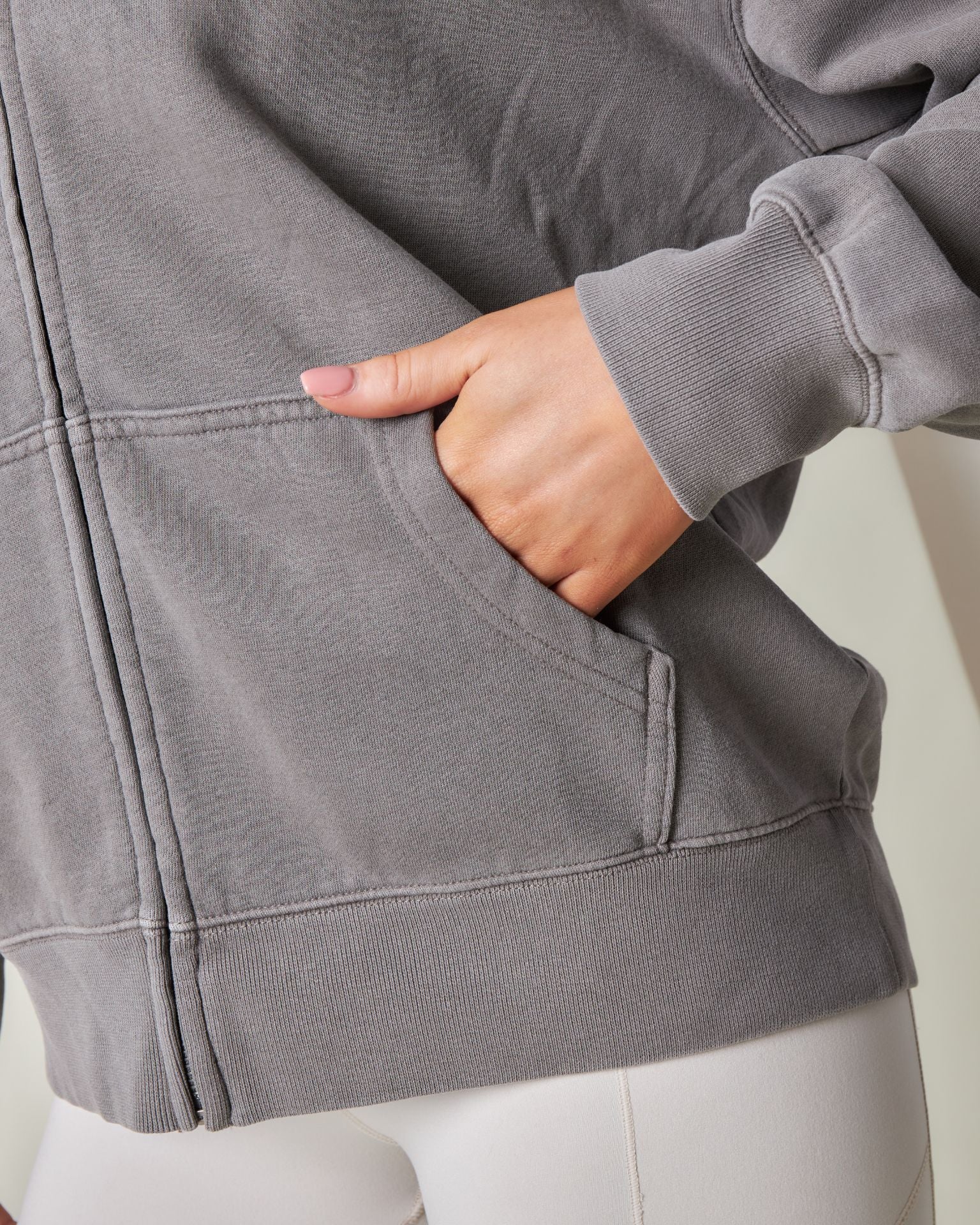 Pepper Girls Club Core Washed Full Zip Hoodie - Washed Grey