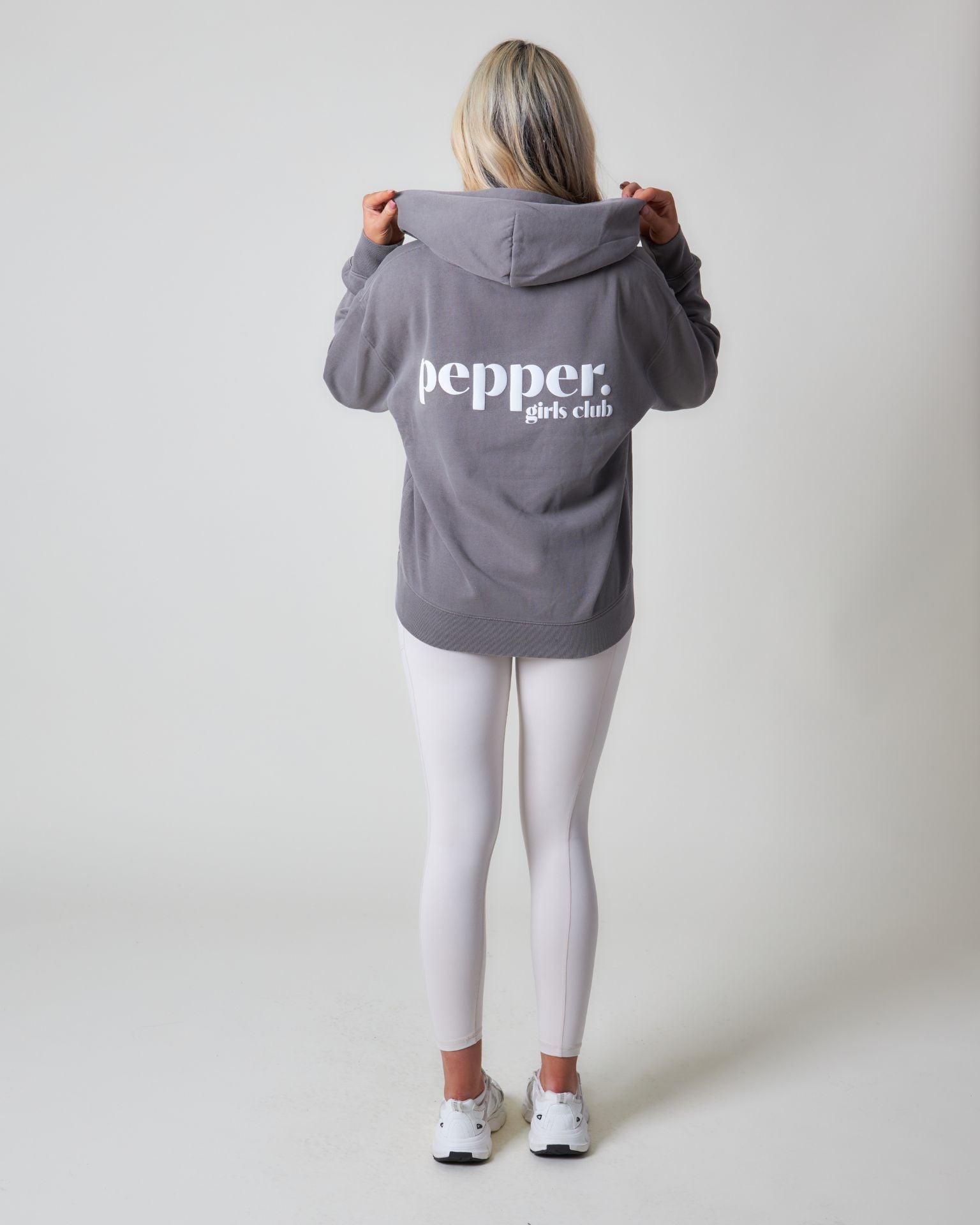 Pepper Girls Club Core Washed Full Zip Hoodie - Washed Grey