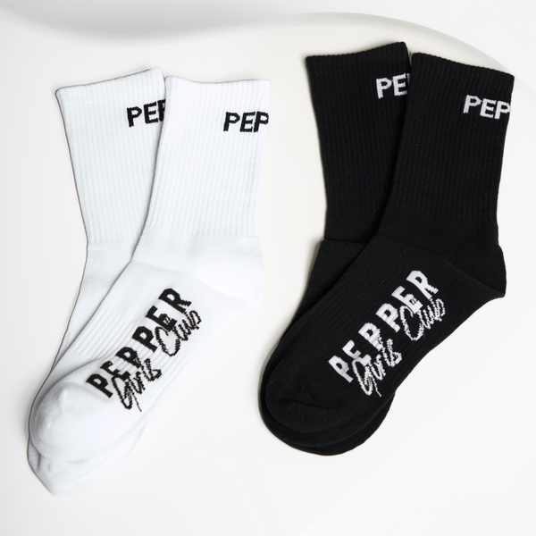 Pepper Socks Set: White & Black
