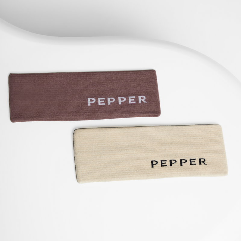 Pepper Headband Set: Brown & Cream