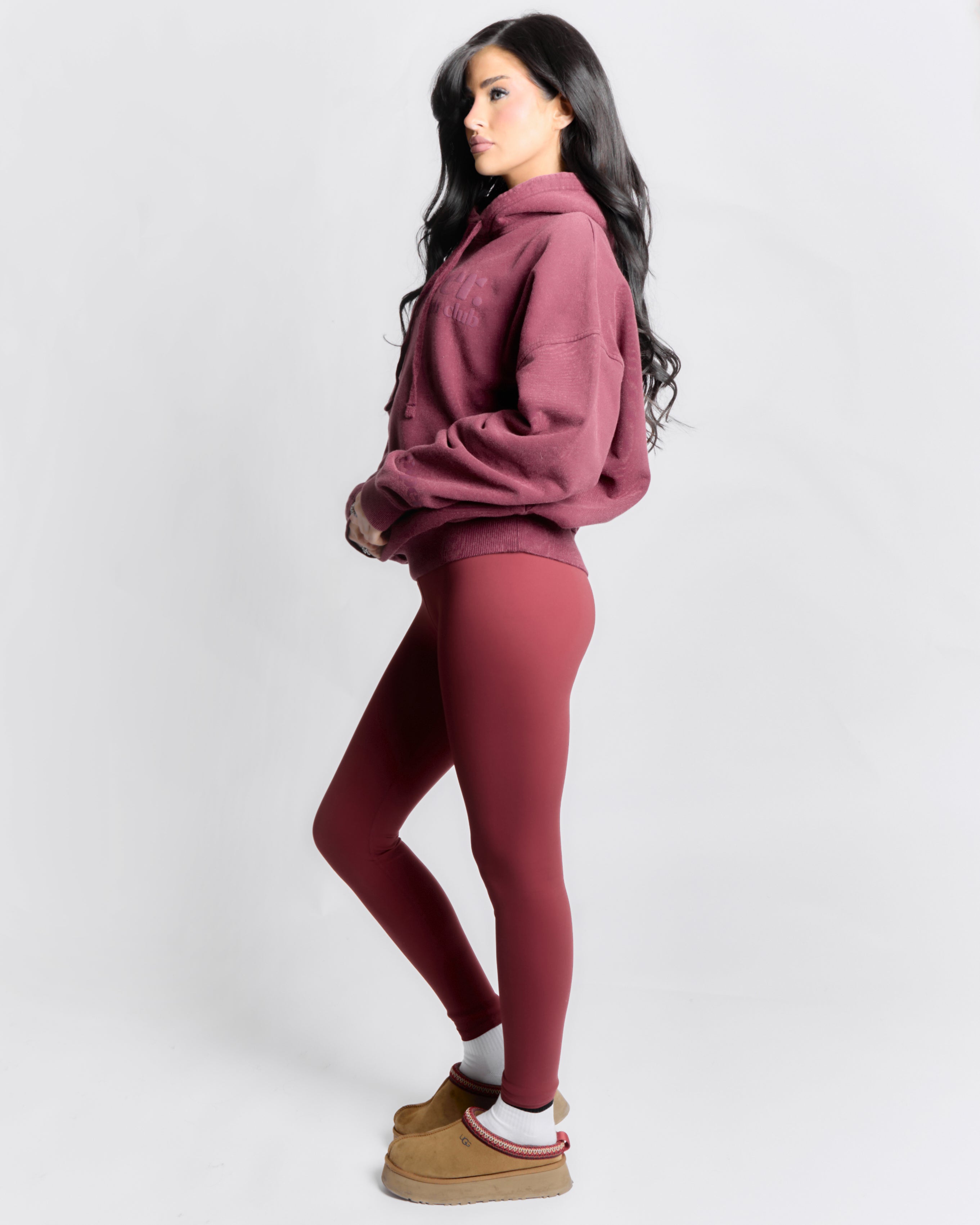 Acid Wash Core Hoodie - Cherry
