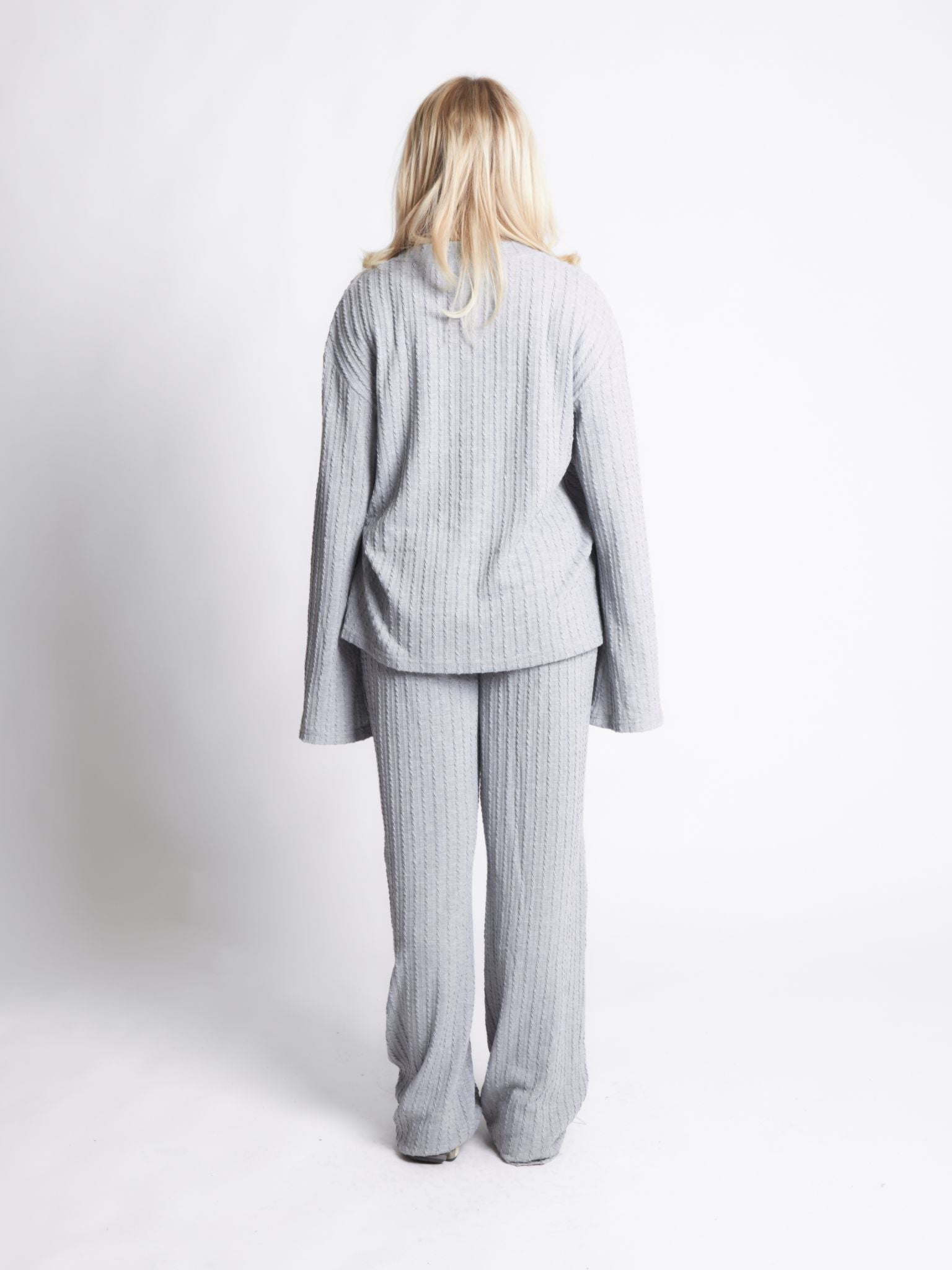 Pepper Girls Club Cable Knit Loungewear Set - Grey