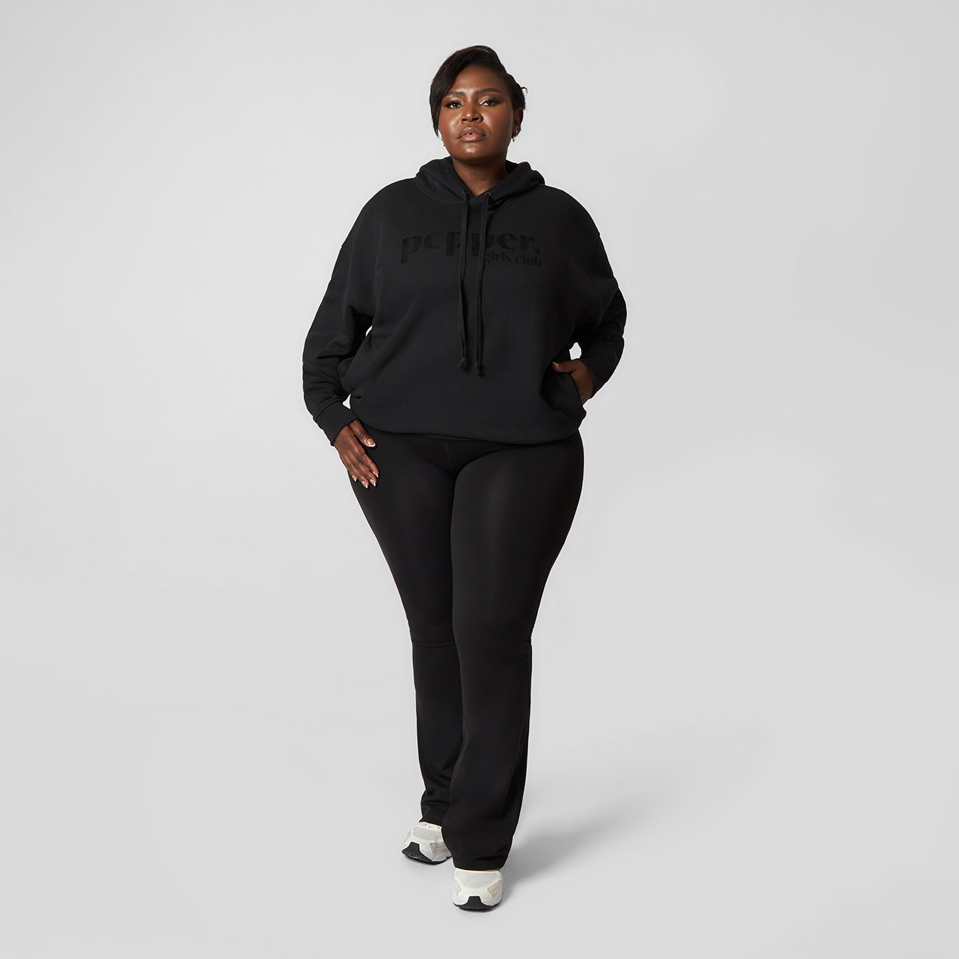 Pepper Girls Club Classic Oversized Hoodie - Black