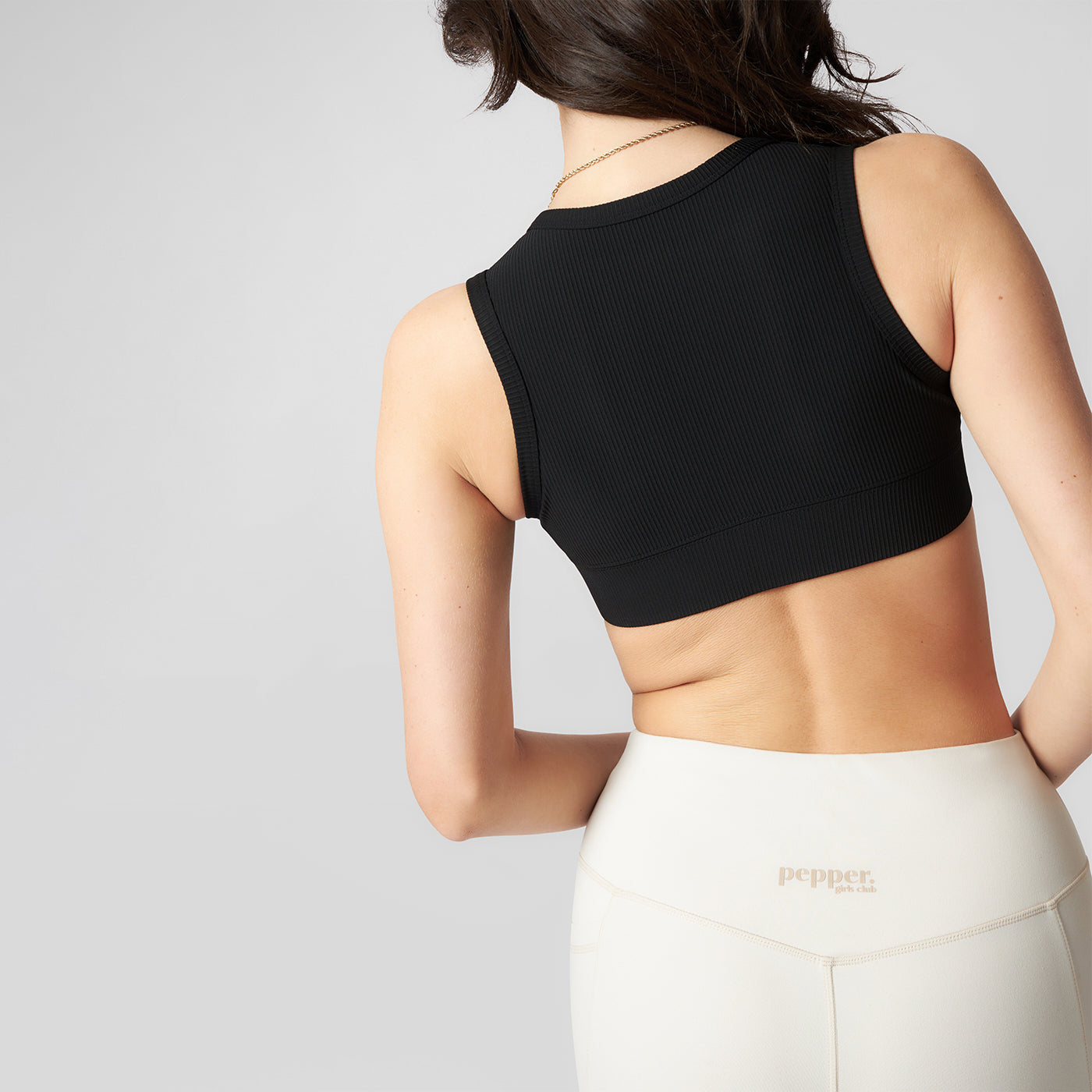 Pepper Girls Club Everyday Ribbed Sports Bra - Black
