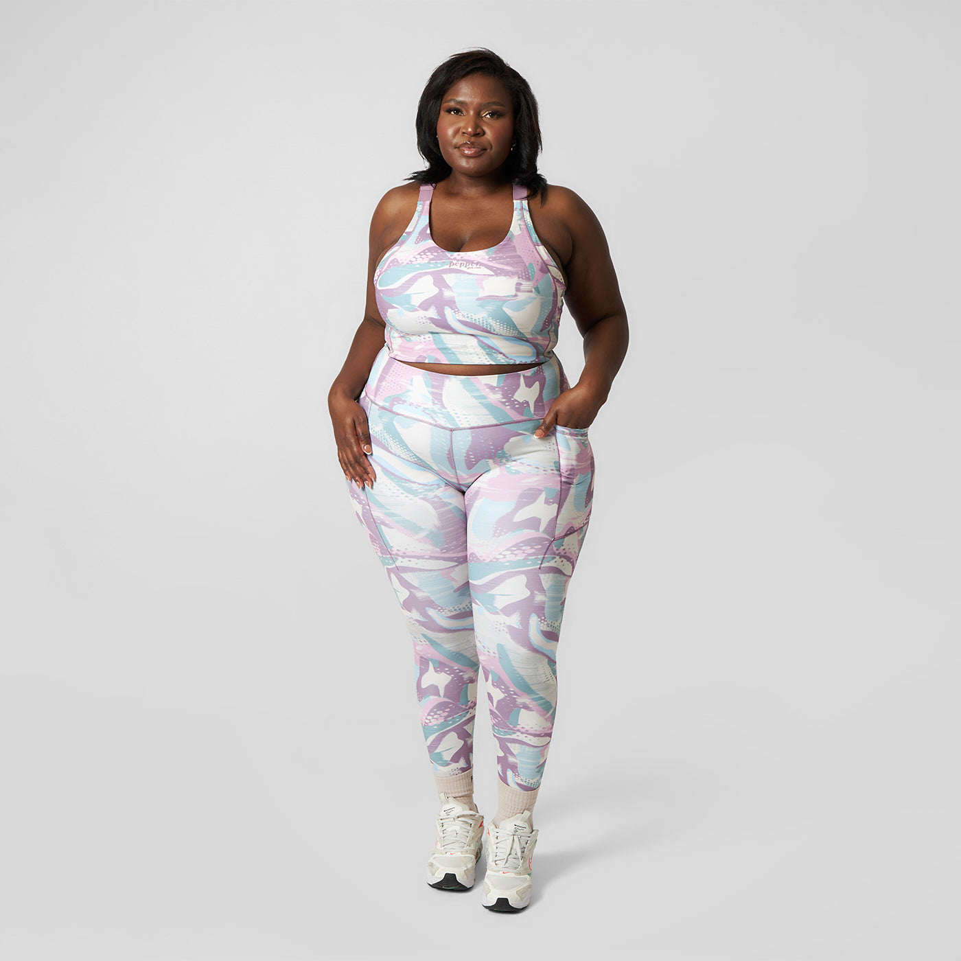 Pepper Girls Club High Impact Sports Bra - Pastel Camo