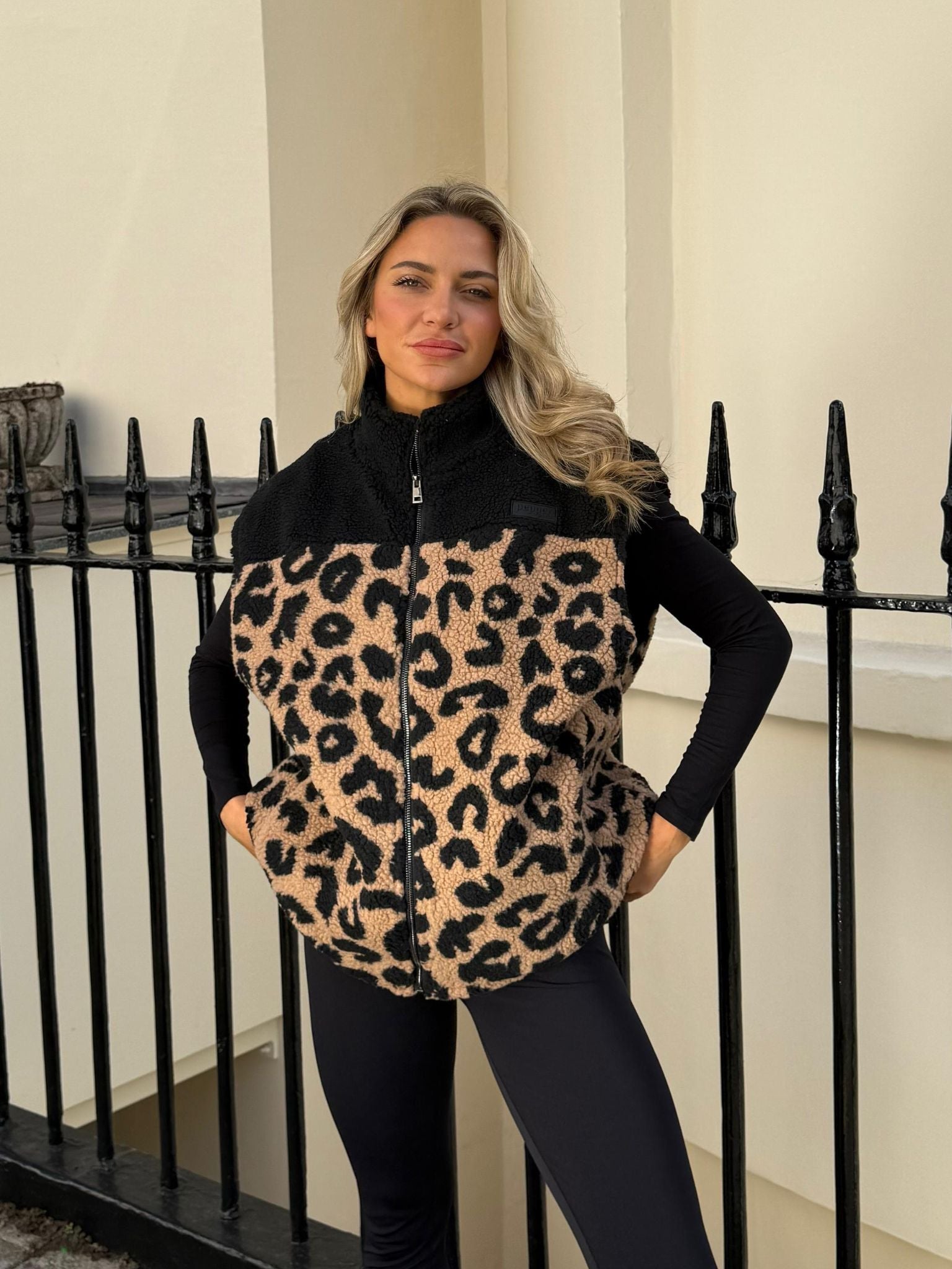 Pepper Girls Club Leopard Print Fleece Gilet - Lifestyle