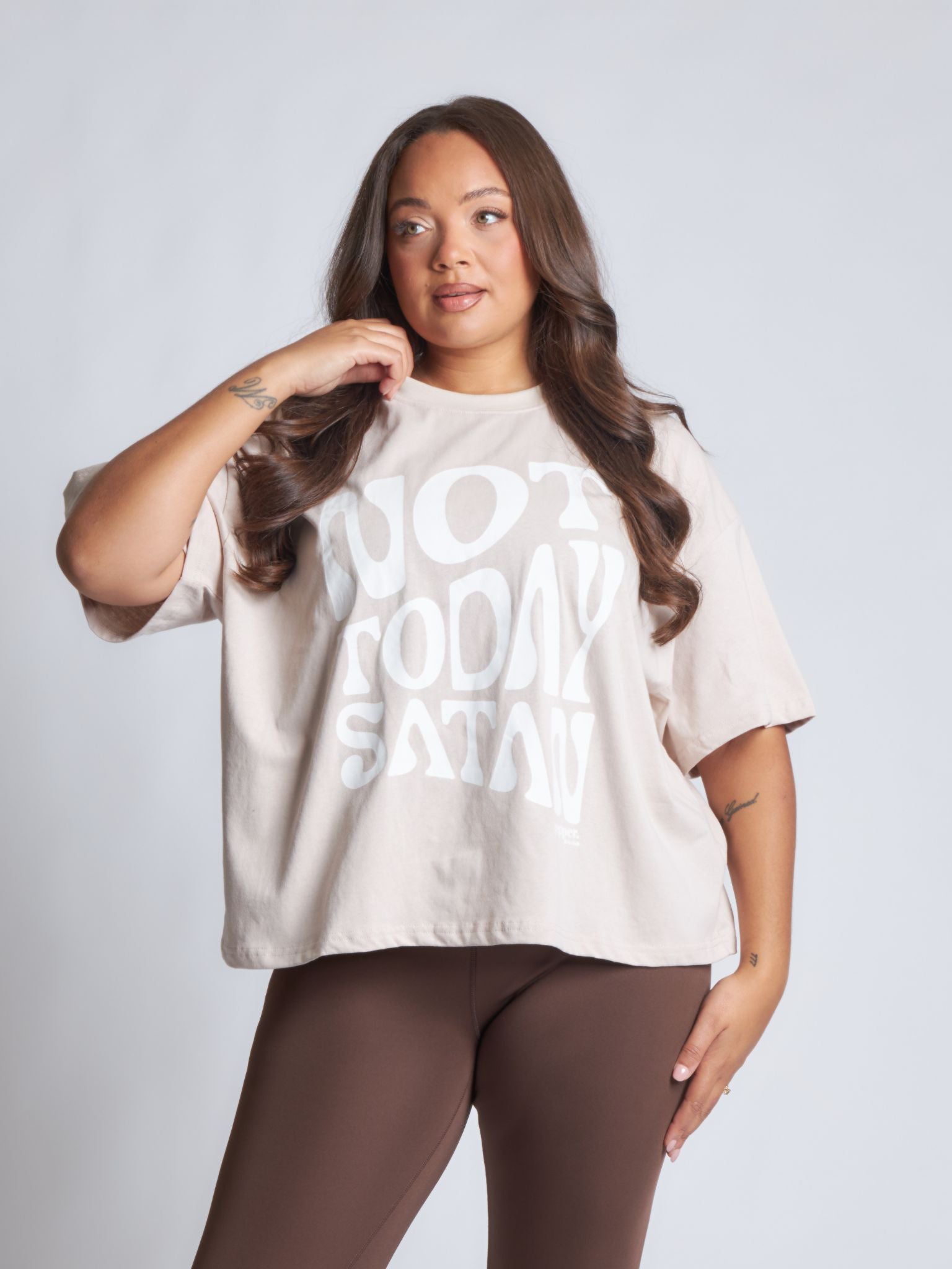 Pepper Girls Club Not Today Satan Oversized T-Shirt