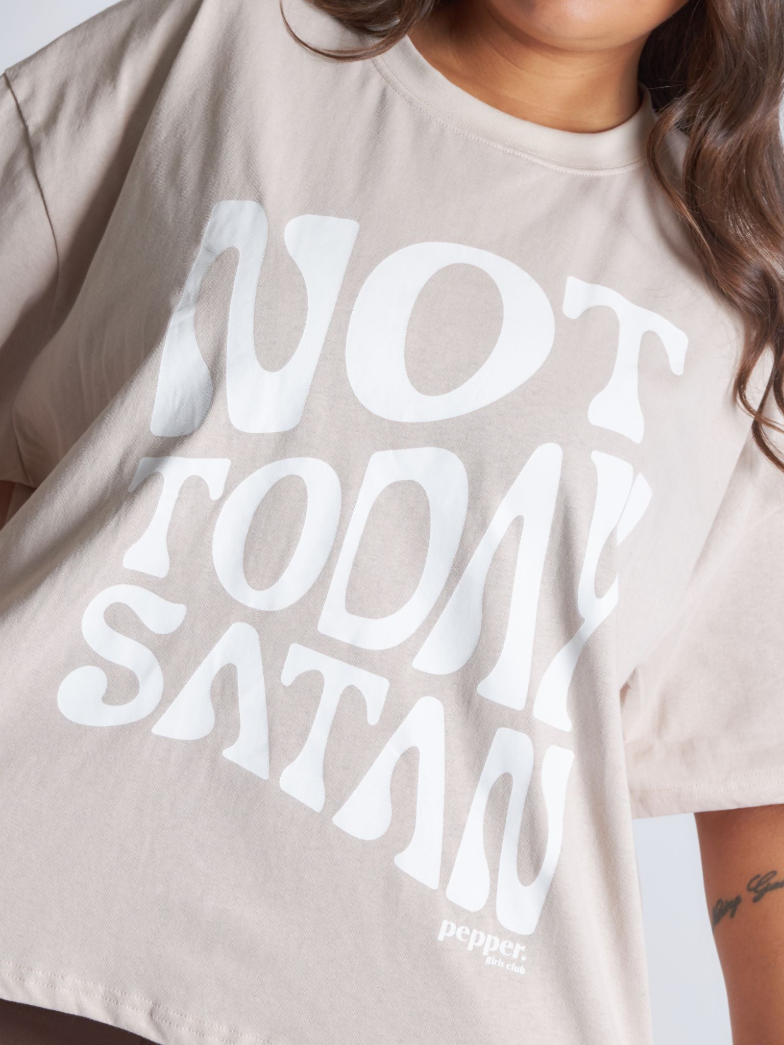 Pepper Girls Club Not Today Satan Oversized T-Shirt