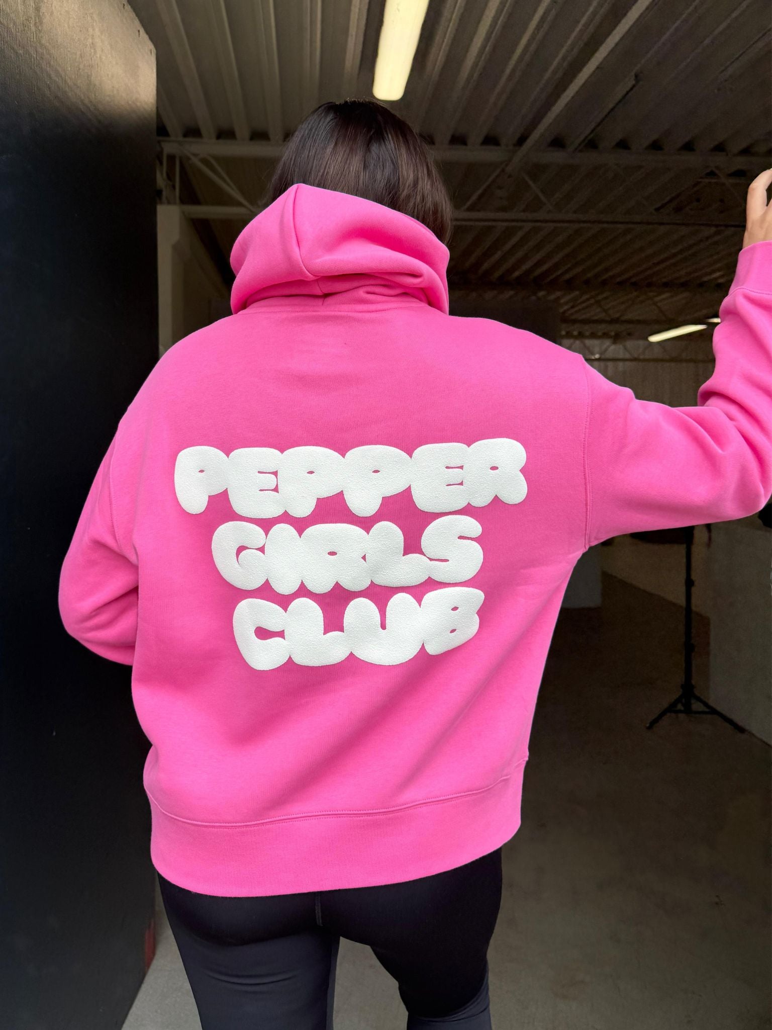 Relaxed Fit Bubble Logo Hoodie - Bubblegum Pink/White