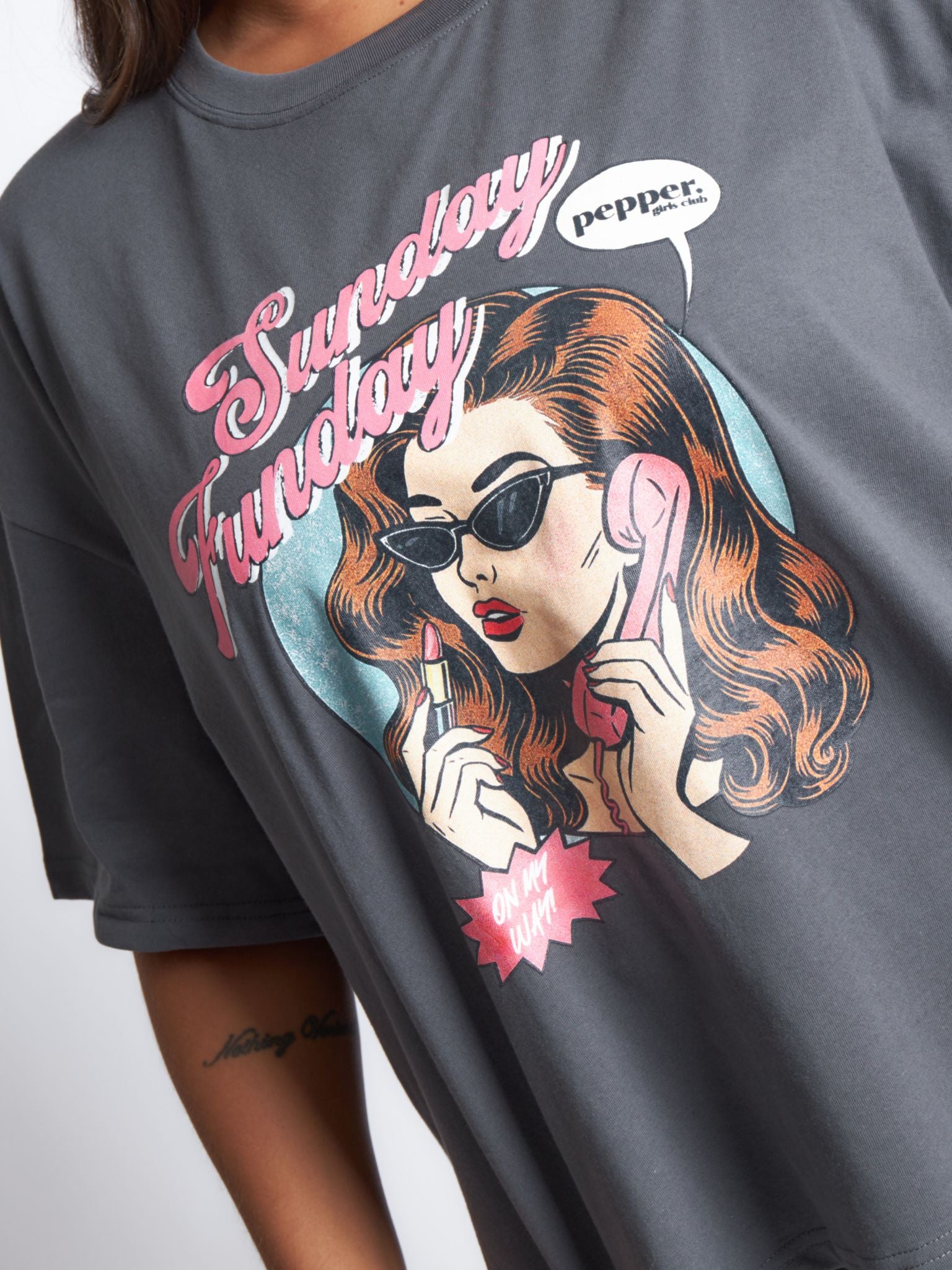 Pepper Girls Club Sunday Funday Oversized T-Shirt