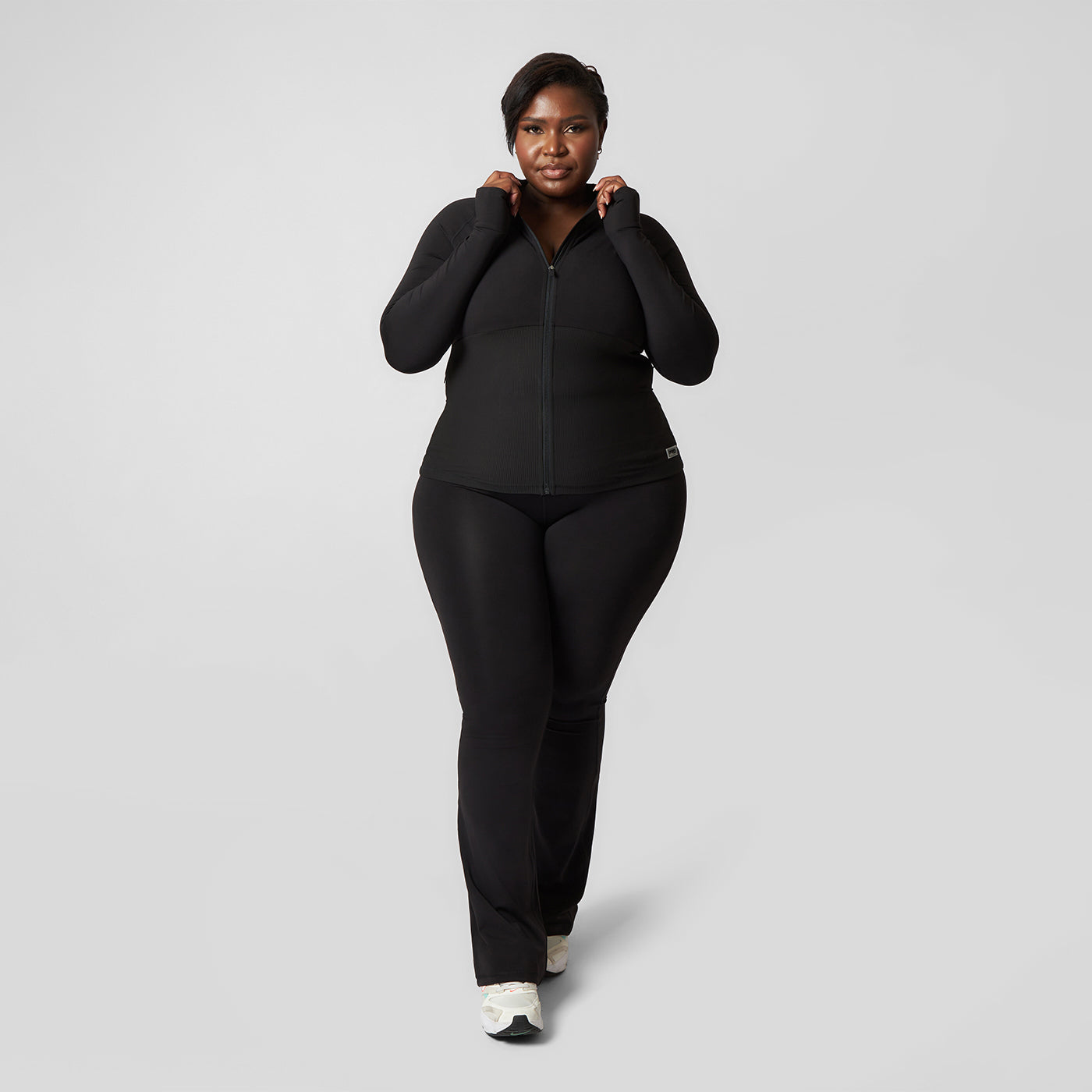 Pepper Girls Club Long Sleeved Sculpting Zip Up - Black