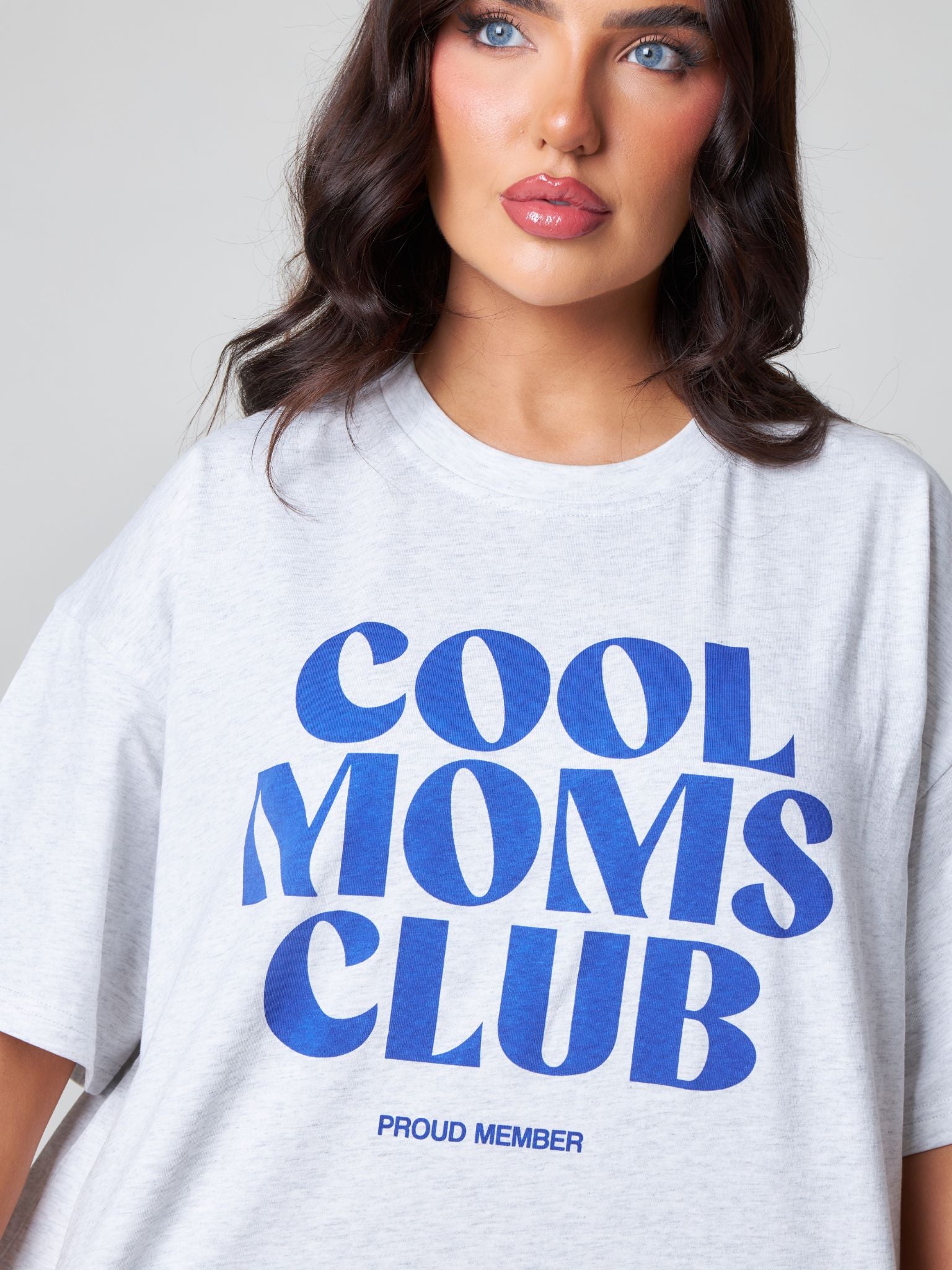 Pepper Girls Club Oversized T-Shirt - Grey Marl