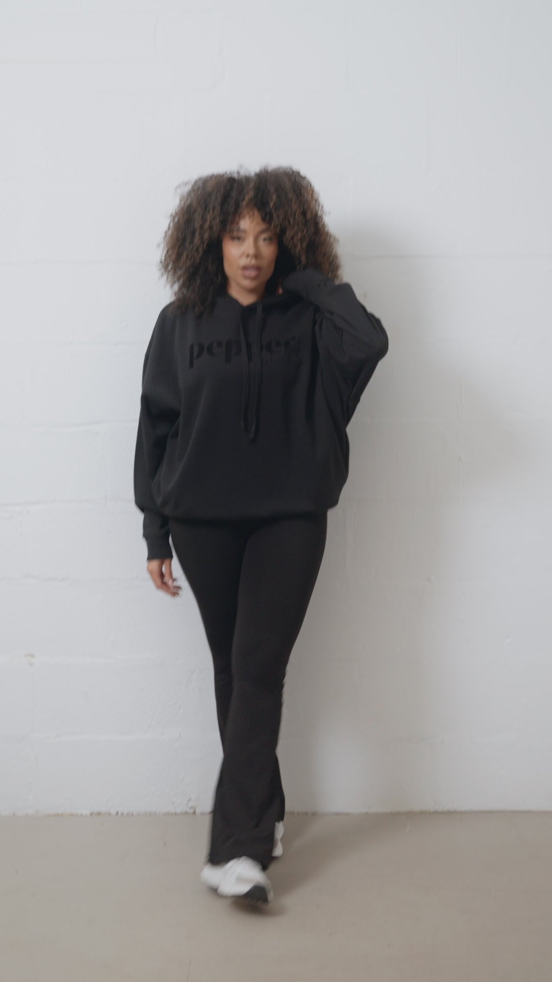 Pepper Girls Club Classic Oversized Hoodie - Black - Video